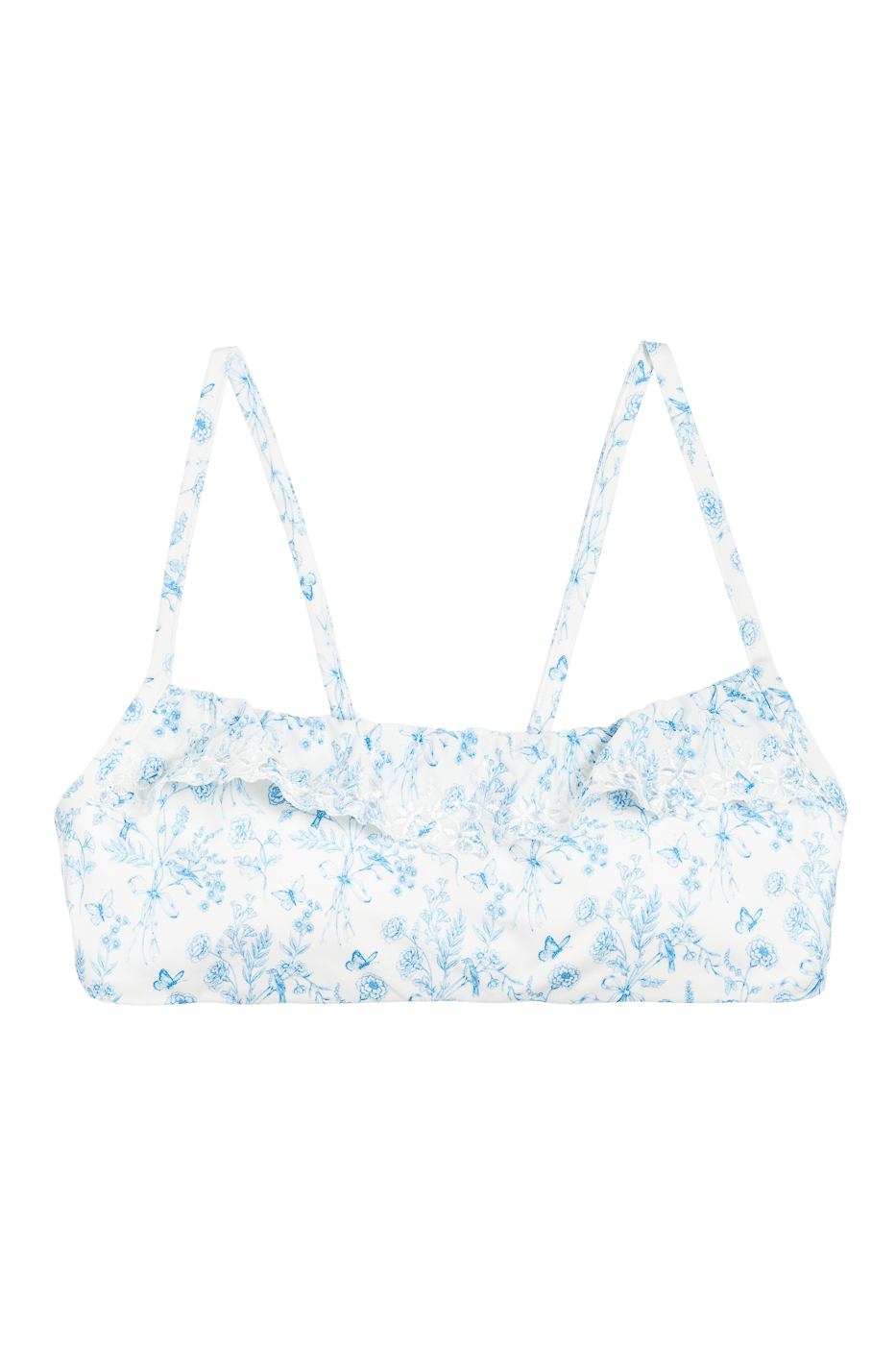 Ivorie Studio Bikini Barcelona Frill Bikini Top - Porcelain Print