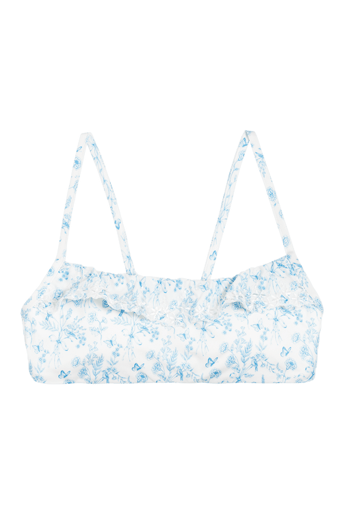 Ivorie Studio Bikini Barcelona Frill Bikini Top - Porcelain Print