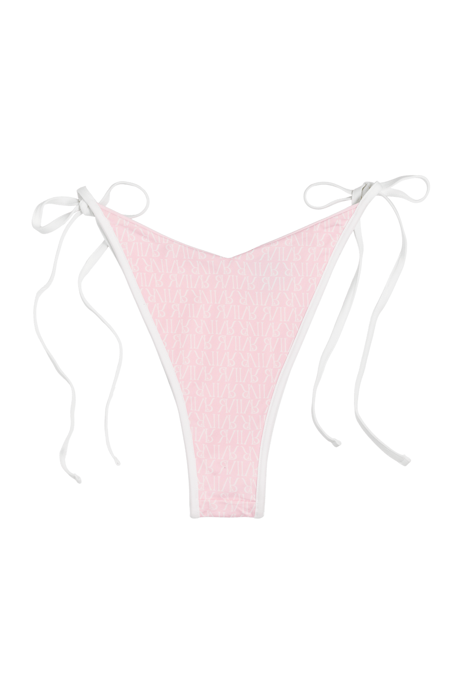 Ivorie Studio Bikini Dubai Bikini Bottom - Baby Pink & Logo Print