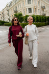 Studio Essential Wide Leg Sweatpant - Burgundy