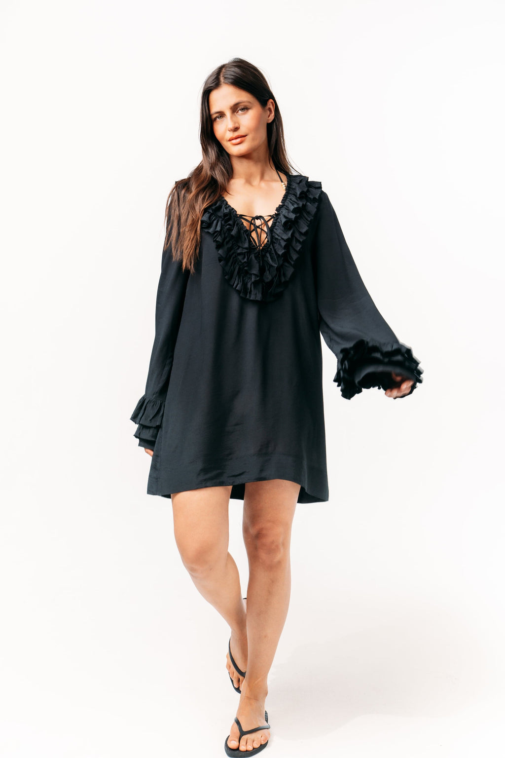 Ivorie Studio Dress Riviera Frill Dress - Black
