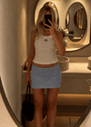 Miami Midnight Mini Skirt - Baby Blue