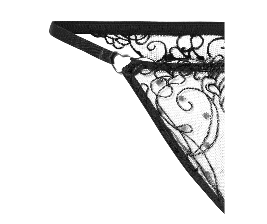 Ivorie Studio Love Heart Thong - Black