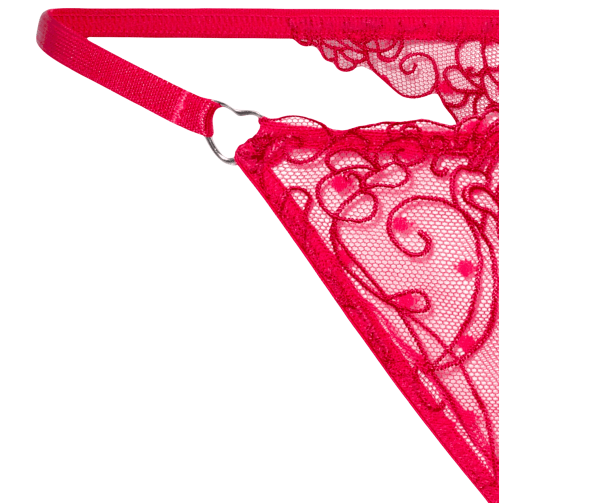 Ivorie Studio Love Heart Thong - Raspberry Red