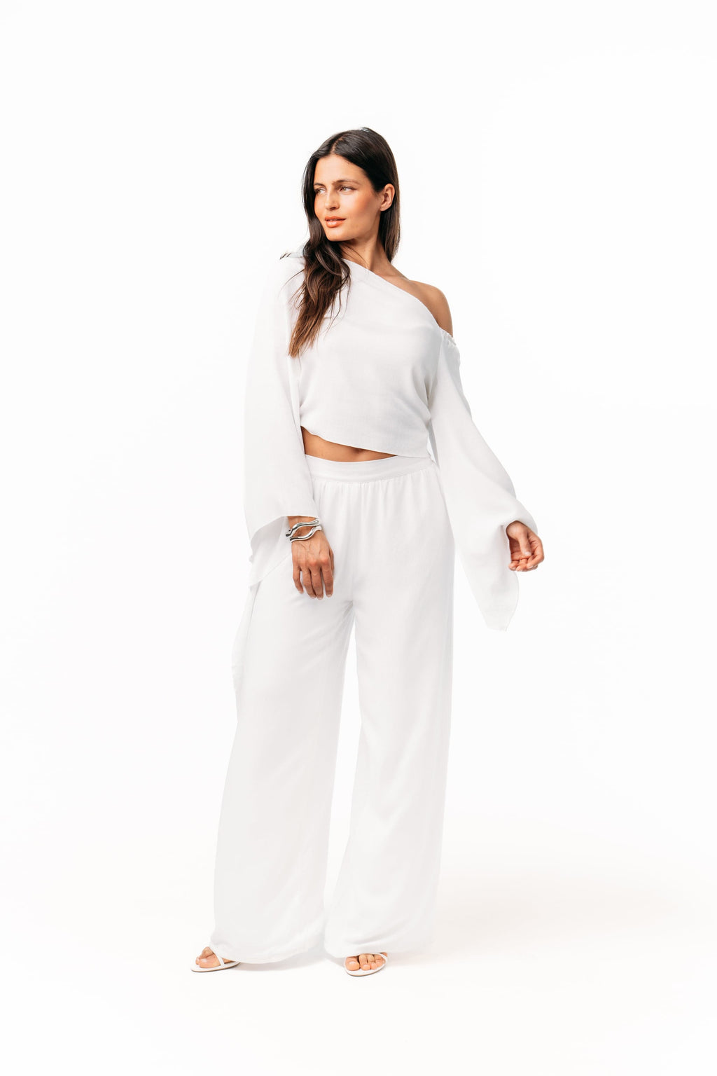 Ivorie Studio Pants Soleil Wide Leg Pants - Off-White