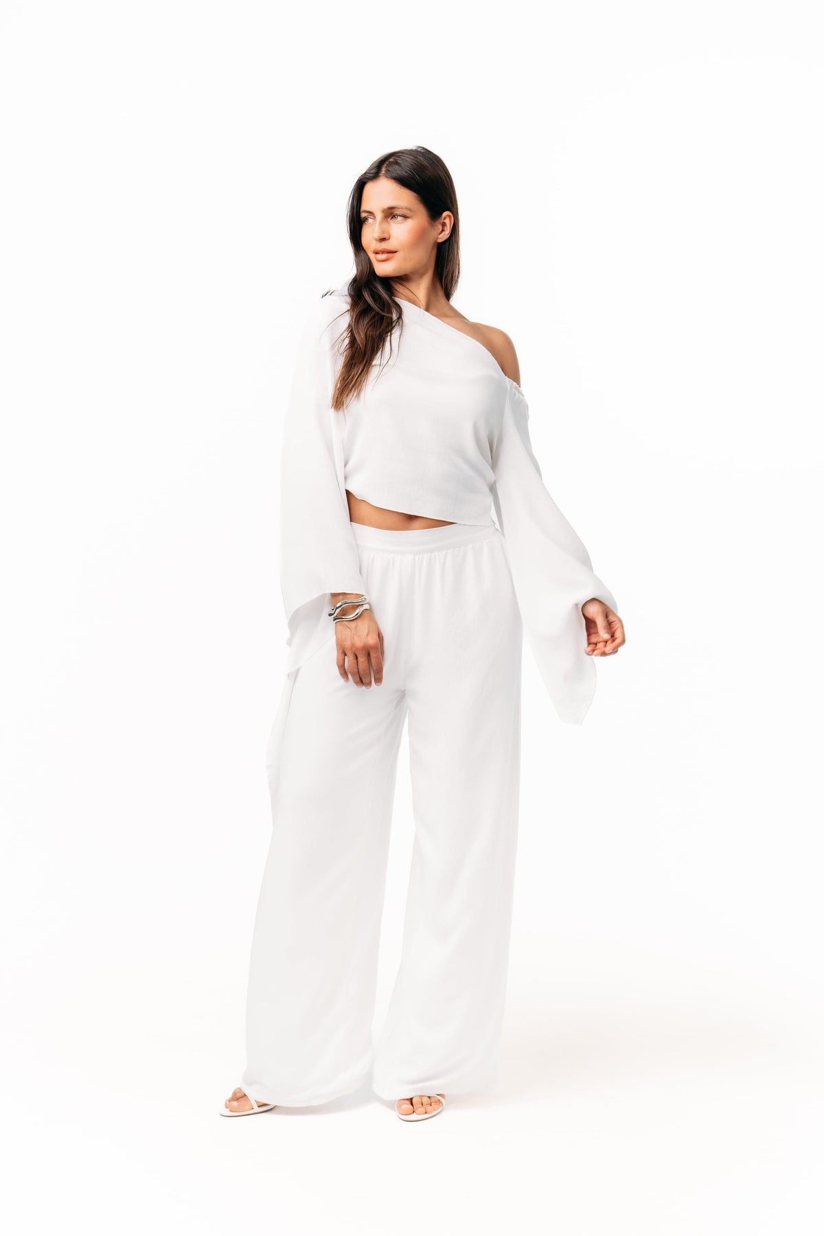 Ivorie Studio Pants Soleil Wide Leg Pants - Off-White
