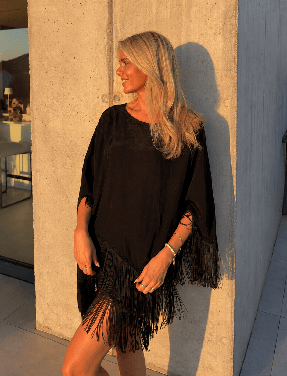 Ivorie Studio Skirt Golden Tides Fringe Sarong - Black