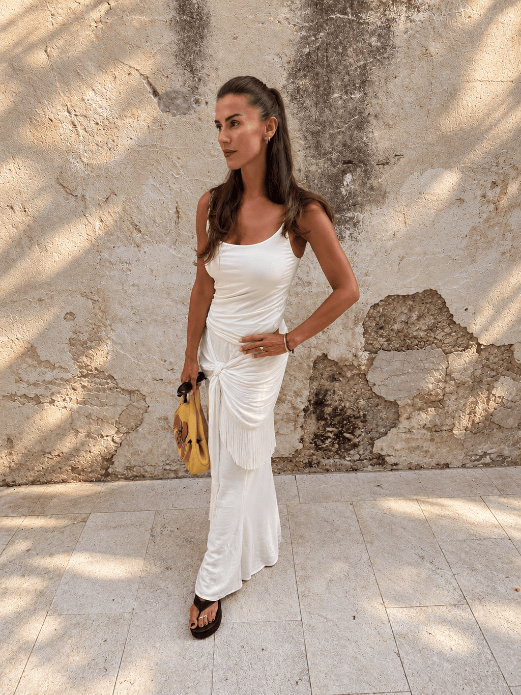 Ivorie Studio Skirt Golden Tides Fringe Sarong - Off-White