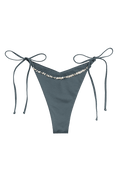 IVORIE STUDIO Swimwear and Beach Coverups Dubai Seashell Bikini Bottom - Deep Teal Blue