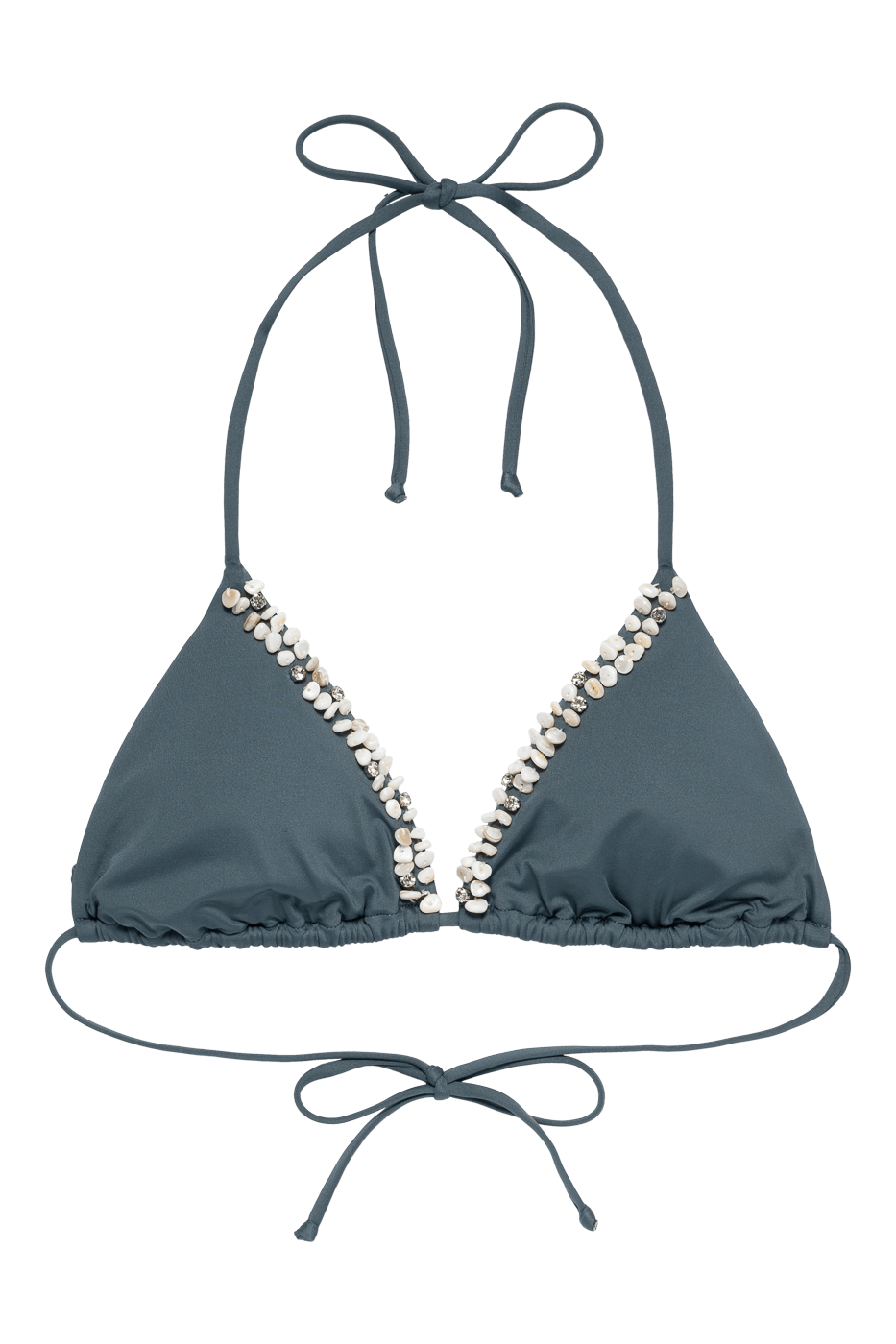 Dubai Seashell Bikini Top - Deep Teal Blue