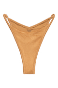 IVORIE STUDIO Swimwear and Beach Coverups Mykonos Suede Bikini Bottom - Suede Brown